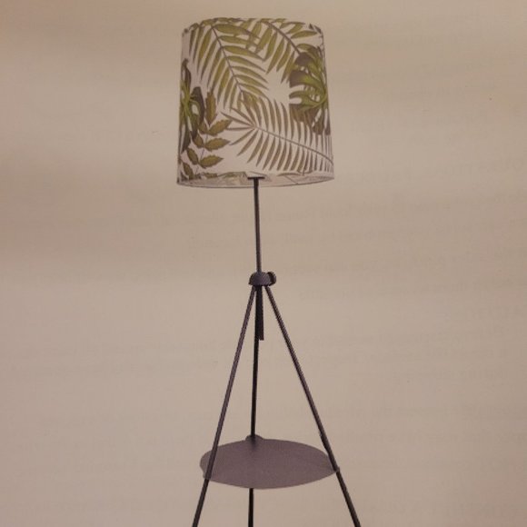BNIB Tripod Lamp with Botanical Tropical Lamp Shade - Picture 1 of 6